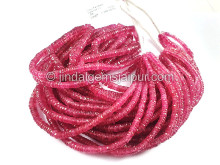 Ruby Faceted Tyre Shape Beads