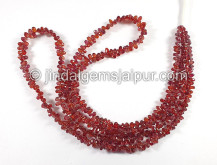Red Sapphire Faceted Drops Shape Beads