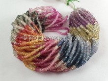 Multi Sapphire Faceted Roundelle Beads -- SPPH179 Multi Sapphire Faceted Roundelle Beads -- SPPH179