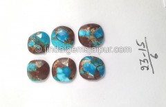 Copper Lava Mohave Turquoise Rose Cut Slices