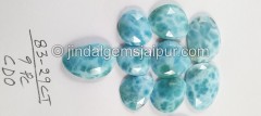 Larimar Rose Cut Slices