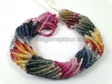 Multi Sapphire Faceted Roundelle Beads