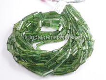 Green Tourmaline Step Cut Pipe Shape Beads