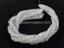 Rainbow Moonstone Faceted Tyre Beads