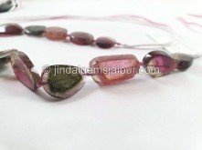 Watermelon Tourmaline Smooth Slices Beads