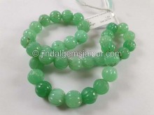 Chrysoprase Carved Pumpkin Ball Beads -- CRPA84