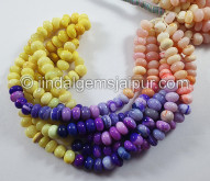 Multi Opal Dyed Smooth Roundelle Shape Beads Multi Opal Dyed Smooth Roundelle Shape Beads