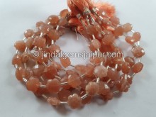 Peach Moonstone Faceted Flower Beads -- MONA102