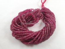 Rubellite Tourmaline Faceted Roundelle Beads -- RBLT69
