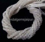 White Rainbow Faceted Cube Shape Beads
