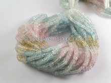 Multi Aquamarine Faceted Tyre Beads