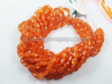 Mandarin Garnet Faceted Oval Beads