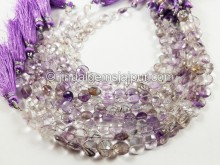 Moss Amethyst Faceted Coin Beads