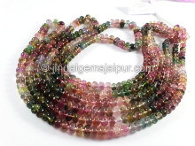 Bi Color Tourmaline Smooth Roundelle Shape Beads