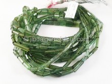 Blue Tourmaline Step Cut Pipe Shape Beads