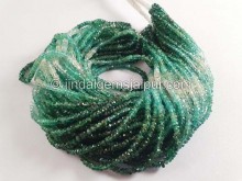 Emerald Shaded Faceted Roundelle Beads -- EME60