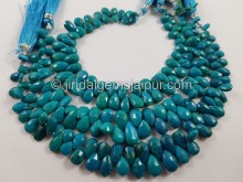 Deep Blue Chrysocolla Faceted Pear Beads