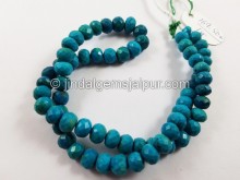 Deep Blue Chrysocolla Far Faceted Roundelle Beads