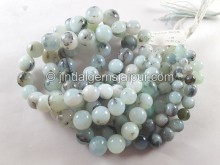 Peruvian Blue Opal Smooth Round Ball Beads