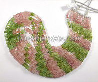 Multi Pink And Green Tourmaline Bolt Shape Beads Multi Pink And Green Tourmaline Bolt Shape Beads