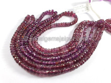Rhodolite Garnet Faceted Roundelle Shape Beads