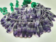 Bi Color Purple Fluorite Carved Long Pear Beads -- FLRT14 Bi Color Purple Fluorite Carved Long Pear Beads -- FLRT14