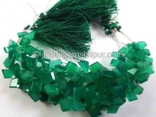 Green Onyx Flat Slice Cut Beads -- GRNX28