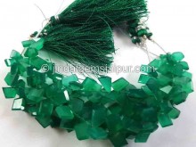 Green Onyx Flat Slice Cut Beads