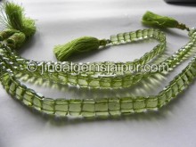 Peridot Double Drill Chicklet Shape Beads