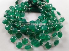 Green Onyx Faceted Flower Beads  -- GRNX31
