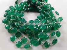 Green Onyx Faceted Flower Beads