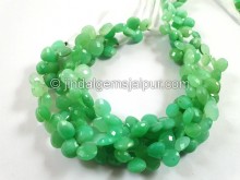 Chrysoprase Shaded Faceted Heart Beads