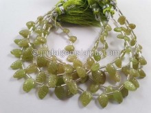 Sphene Carved Leaf Beads -- SPN10