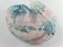 Multi Aquamarine Step Cut Bolt Beads --  AQMA246