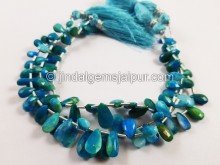 Natural Blue Opalina Faceted Pear Beads