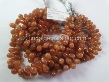 Golden Sheen Moonstone Smooth Drops Beads -- GLFD16
