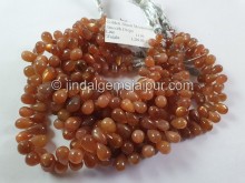 Golden Sheen Moonstone Smooth Drops Beads