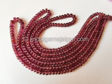 Rhodolite Garnet Smooth Roundelle Beads
