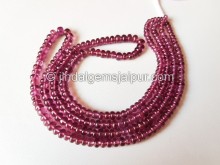 Purple Rhodolite Garnet Smooth Roundelle Beads