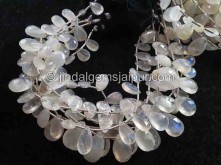 Rainbow Moonstone Big Size Faceted Pear Beads