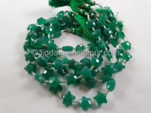 Green Onyx Faceted Star Beads -- GRNX32