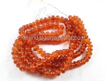 Mandarin Garnet Smooth Roundelle Shape Beads