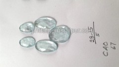 Milky Aquamarine Rose Cut Slices -- DEAQMA144 Milky Aquamarine Rose Cut Slices -- DEAQMA144