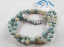 Blue Lazulite In Quartz Round Balls Beads -- LZQ1