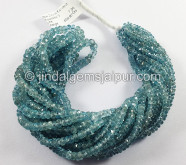 Blue Zircon Faceted Roundelle Shape Beads
