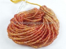 Orange Sapphire Smooth Roundelle Beads -- SPPH188 Orange Sapphire Smooth Roundelle Beads -- SPPH188