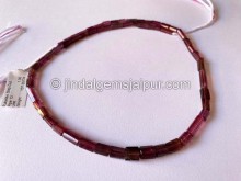 Rubellite Step Cut Pipe Shape Beads Rubellite Step Cut Pipe Shape Beads