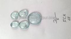Milky Aquamarine Rose Cut Slices -- DEAQMA145 Milky Aquamarine Rose Cut Slices -- DEAQMA145