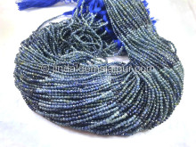 Blue Sapphire Faceted Roundelle Shape Beads