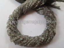 Grey Moonstone Faceted Coin Beads -- MONA93